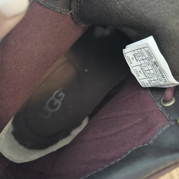 UGG Fallbrook Hiking Boots Casual Cordovan Dark Brown Leather Men's Size 8.5 - Picture 6 of 13